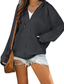 Cowasto Women's Casual Zip Up Hoodie Jacket Long Sleeve Waffle Hooded Sweatshirt With Pockets
