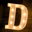 Foaky LED Letter Lights Sign Light Up Letters Sign for Night Light Wedding/Birthday Party Battery Powered Christmas Lamp Home Bar Decoration(D)