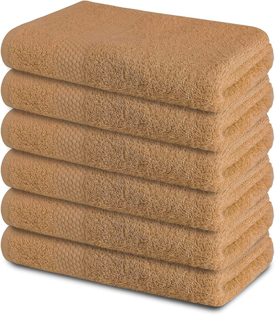 Bath Towels 24 X 48 Inches, Set of 6 - Ultra Soft 100% Combed Cotton Towels - Highly Absorbent Daily Usage Bath Towel Set Ideal for Pool, Home, Gym, Spa, Hotel - (Beige)