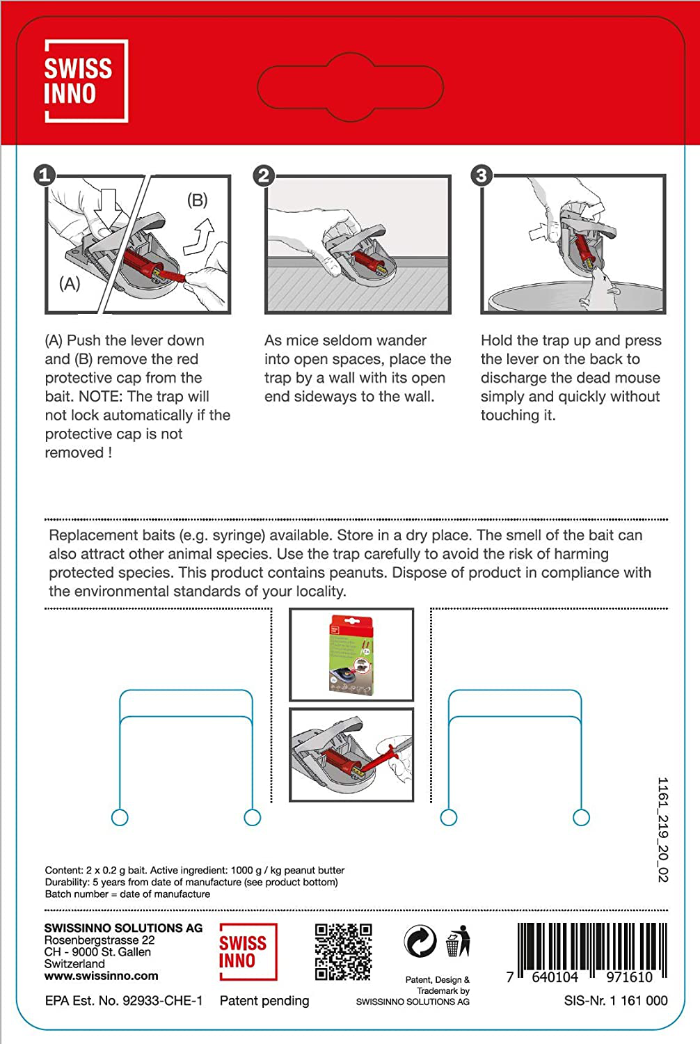 SWISSINNO Mouse Trap No See No Touch, Poison-Free, Effective, No-Contact, 2X Traps