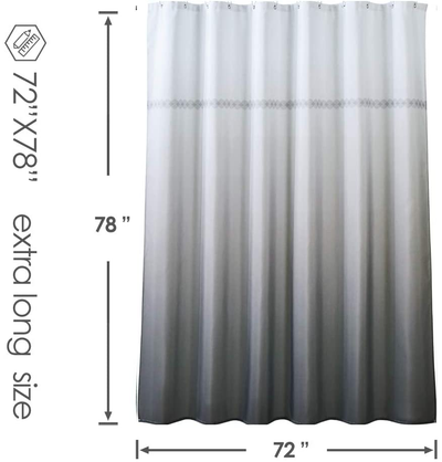 Haizhidian Extra Long Cloth Fabric Shower Curtain, Heavy Duty Shower Curtain, No Chemical Odor and Machine Washable