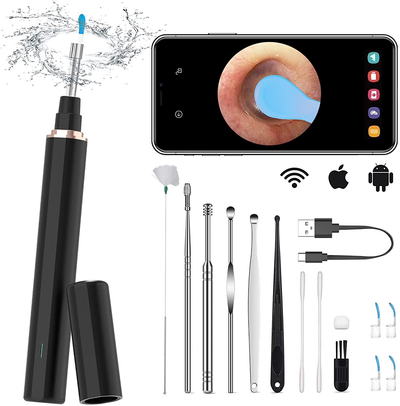 Ear Wax Removal Tool, 1080P Ear Camera, Wireless Otoscope with 6 LED Lights, Ear Cleaner for Iphone, Ipad & Android Smart Phones