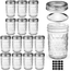 Mason Jars 8 OZ, AIVIKI Glass Regular Mouth Canning Jars with Silver Metal Airtight Lids and Bands for Sealing, Canning, Dry Food, Preserving, Jam, Honey, Jelly, Meal Prep, Overnight Oats, Food Storage, Salads 15 Pack 20 Whiteboard Labels