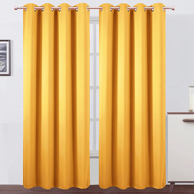 LEMOMO Yellow Thermal Blackout Curtains/52 x 84 Inch/Set of 2 Panels Room Darkening Curtains