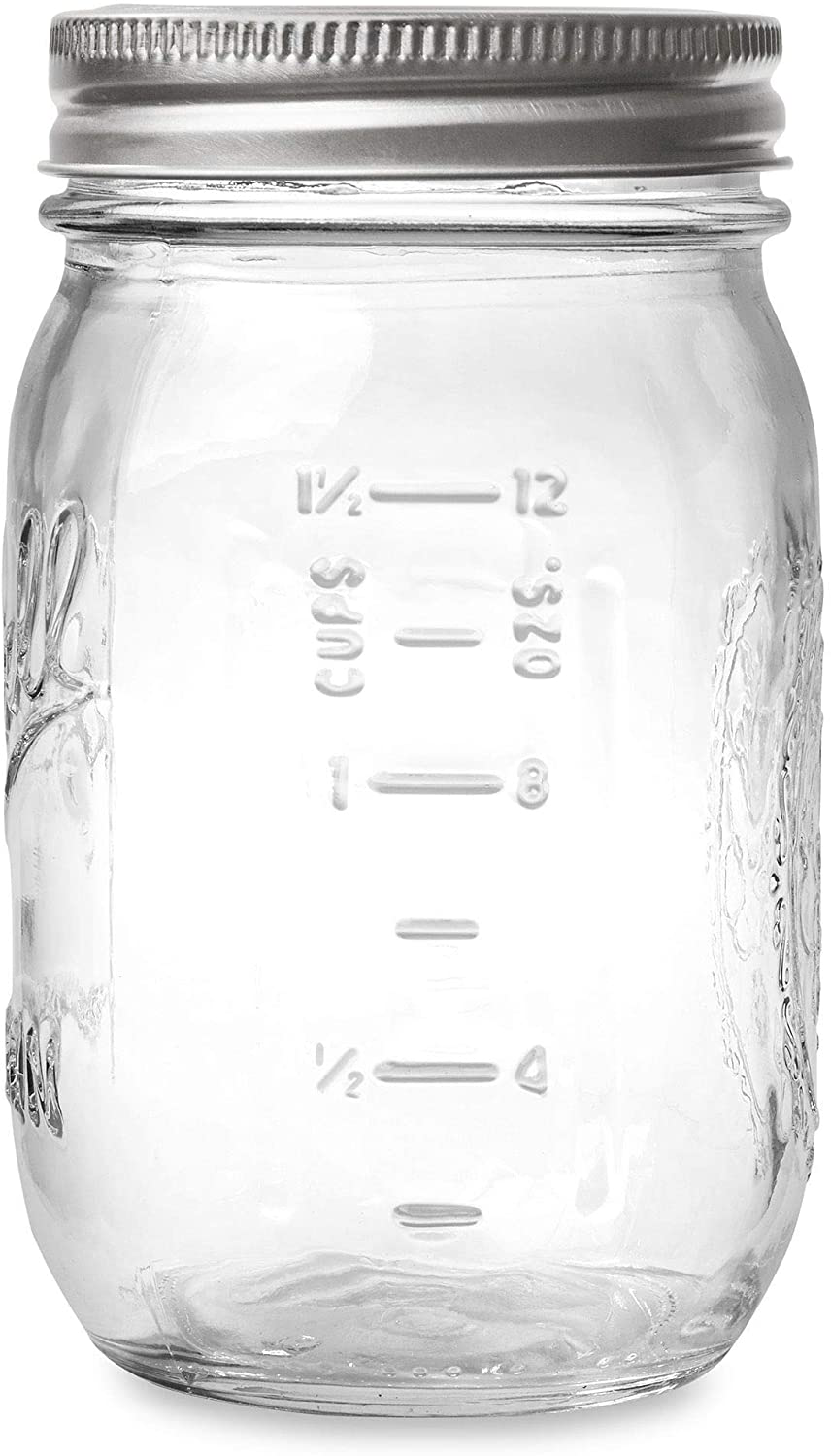 Ball 389579 Pint Regular Mouth Mason, Pack Of 2, Clear