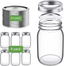 Mason Jars 16OZ, 6 Pack Regular Mouth Jars with Lids and Bands (Split-Type),Extra 24 Lids--Silver