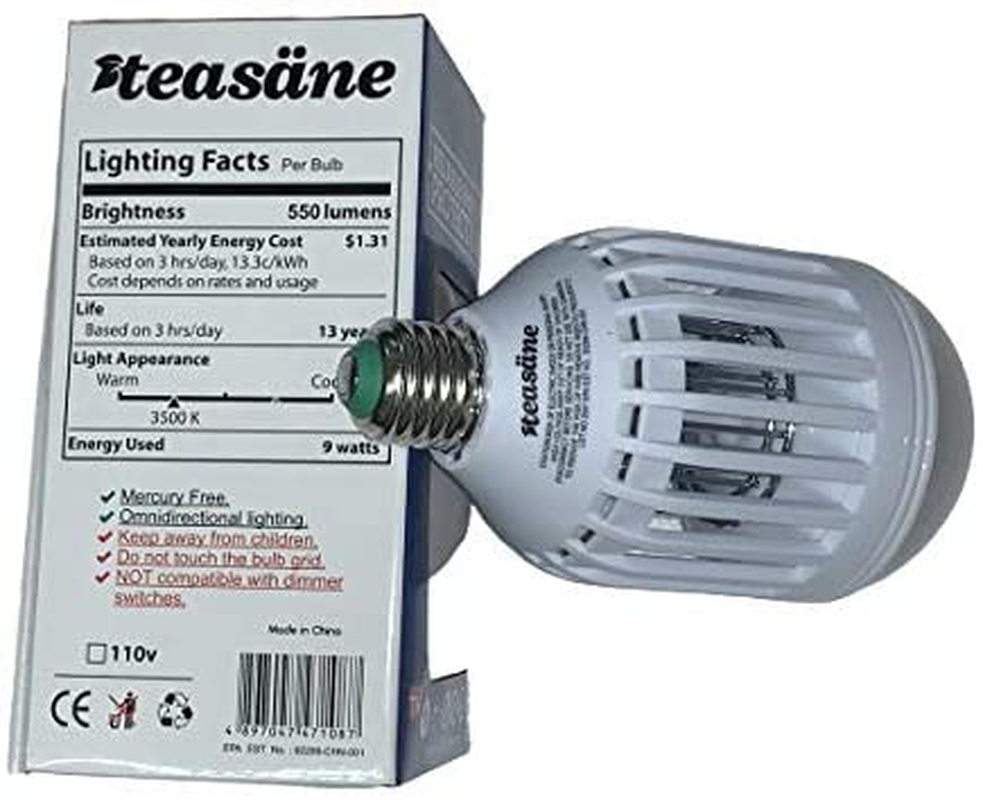 TEASÄNE Mosquito Bug Zapper Light Bulb, 2 in 1 Mosquito Killer Lamp UV Led Electronic Insect & Fly Killer