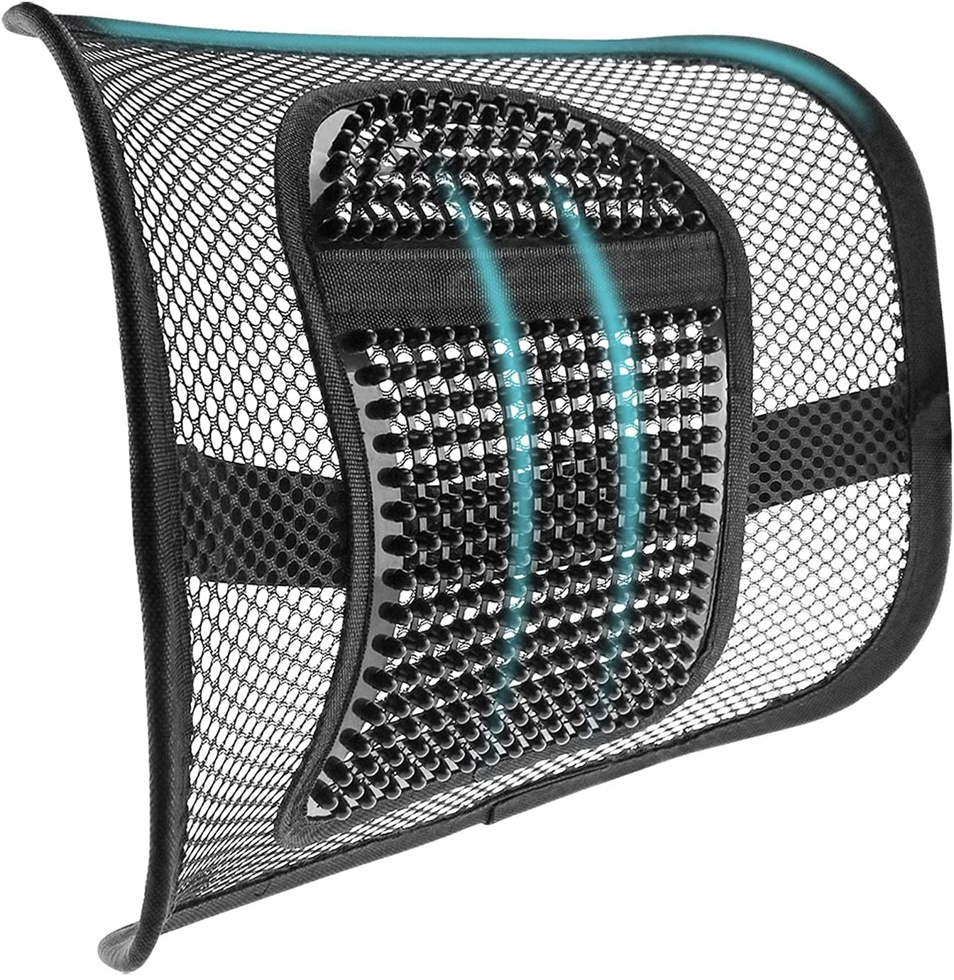 Mesh Back Lumbar Support, Back Support Seat Cushion with Breathable Mesh for Office Chairs Car 12” X 16”