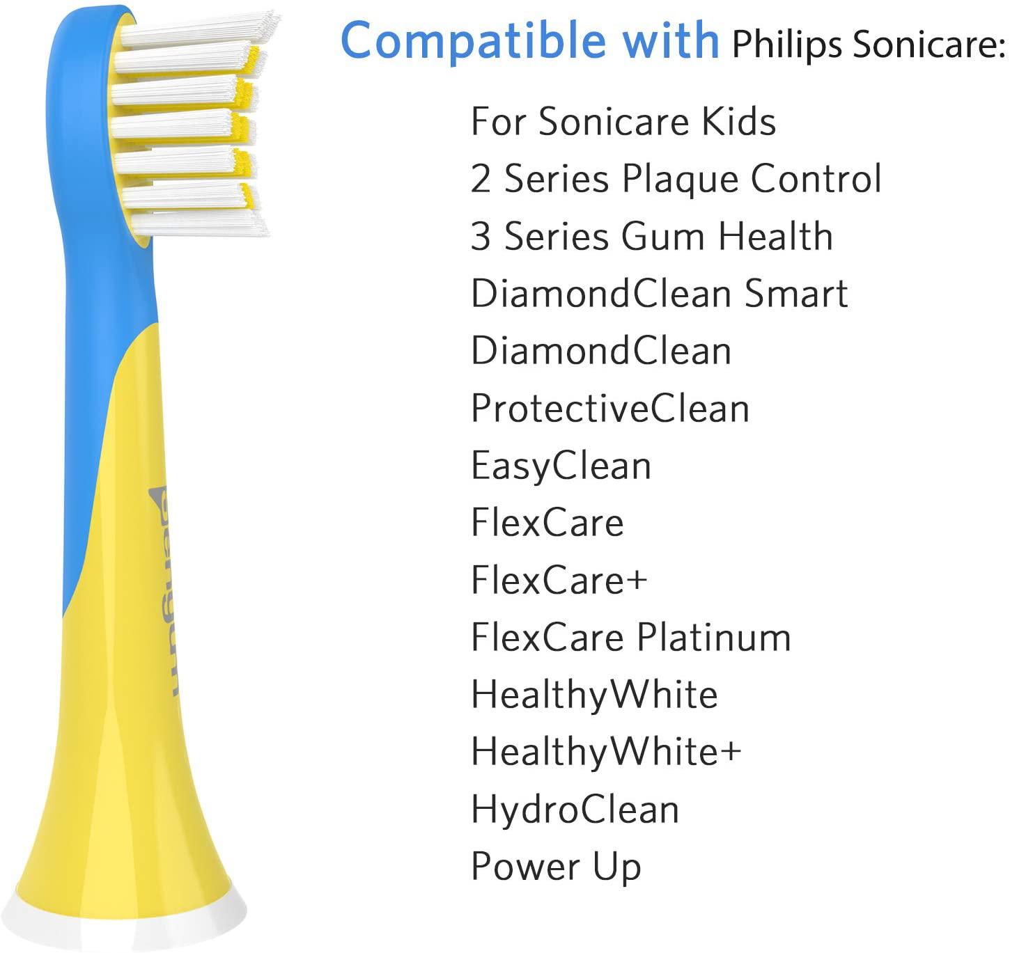 8 Pack Kids Replacement Toothbrush Heads Compatible with Philips Sonicare HX6032/94, HX6340, HX6321, HX6330,HX6331, HX6320, HX6034