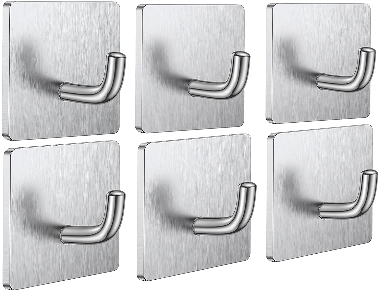 Budding Joy Adhesive Hooks Heavy Duty Stick on Wall Door Hooks Waterproof Stainless Steel Towel Hooks Adhesive Holders