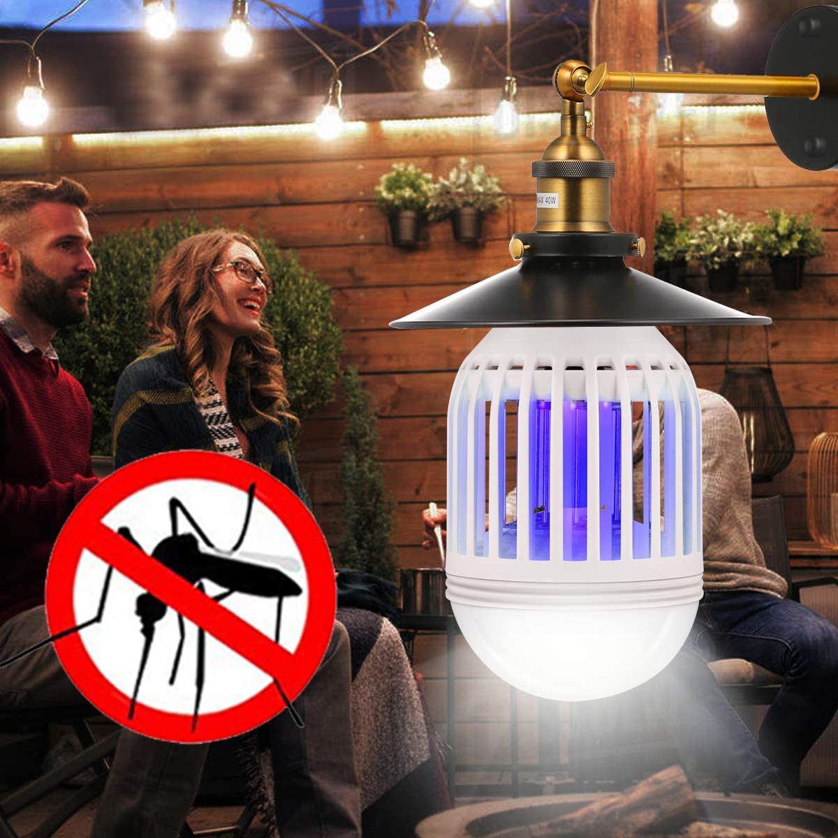 Bug Zapper Light Bulb 2 in 1, Mosquito Killer Lamp Led UV Lamp Flying Moths Killer Fits 110V E26 Light Bulb Socket
