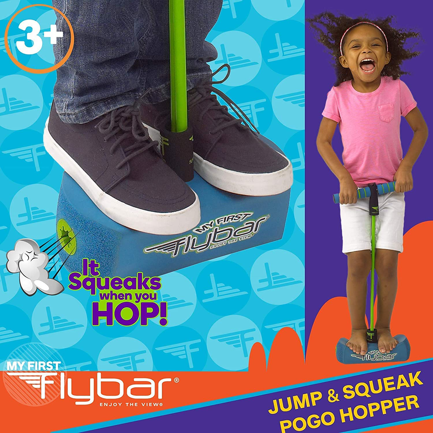 Flybar My First Foam Pogo Jumper for Kids Fun and Safe Pogo Stick for Toddlers, Durable Foam and Bungee Jumper for Ages 3 and up, Supports up to 250lbs