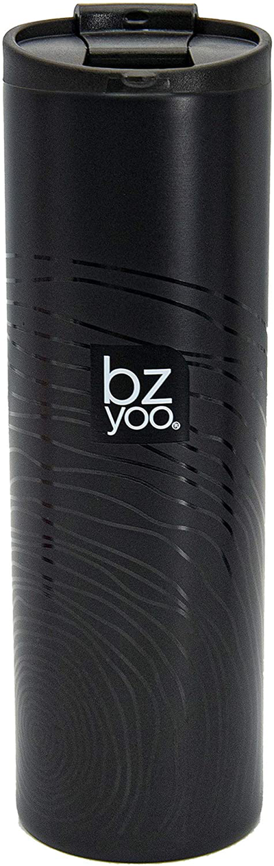bzyoo Brew 18/8 Stainless Vacuum Drinking BPA-Free 16oz Coffee Mug Water Thermal Bottle with Leak Proof Design for Hike Camping Holiday New Year Gifts Wellness (Organica, Sage Mint Blue)