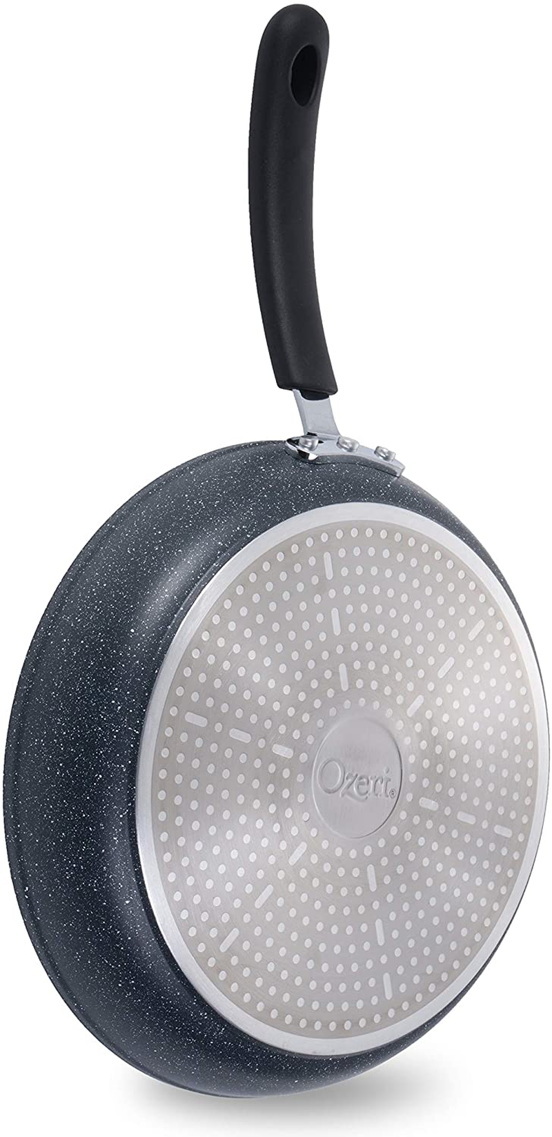12" Stone Earth Frying Pan by Ozeri, with 100% APEO & PFOA-Free Stone-Derived Non-Stick Coating from Germany, Obsidian Gold