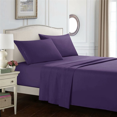 Bed Sheet Set 4 Piece Extra Soft Luxury Brushed Microfiber 1800 Thread Count with Deep Pockets