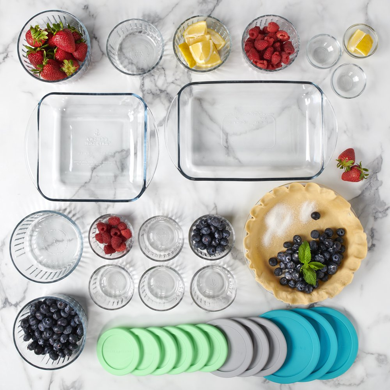 30 Piece Glass Food Storage Containers & Glass Baking Dishes Set