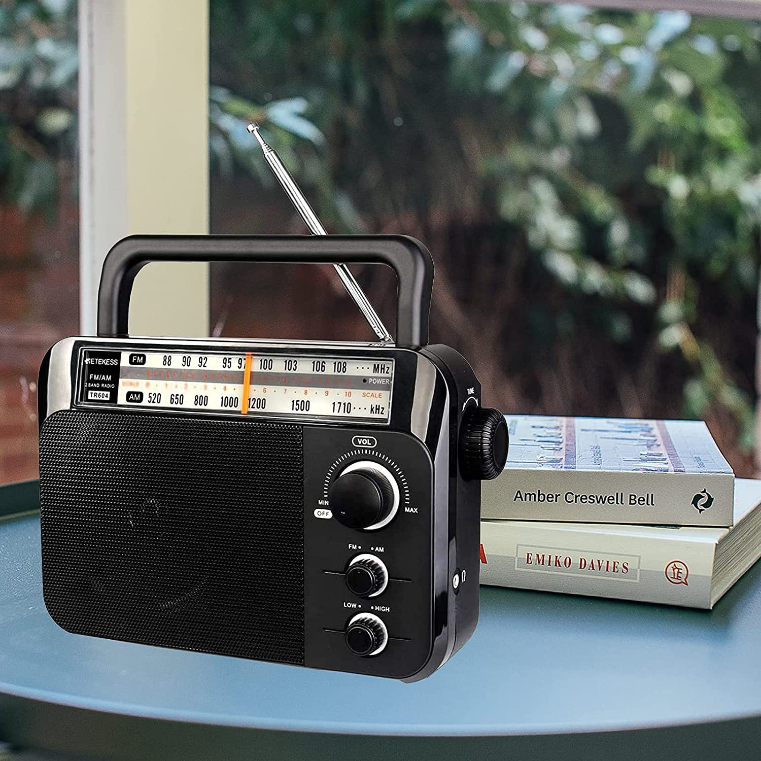 Retekess TR604 AM FM Radio, Portable Radios with Best Reception, AC or D Battery Powered Analog Radio, with Clear Dial and Large Knob, for Home