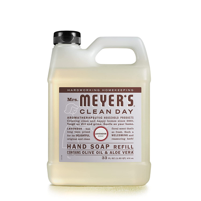 Mrs. Meyer's Clean Day Liquid Hand Soap Refill, Cruelty Free and Biodegradable Hand Wash Formula Made with Essential Oils, Lavender Scent, 33 oz