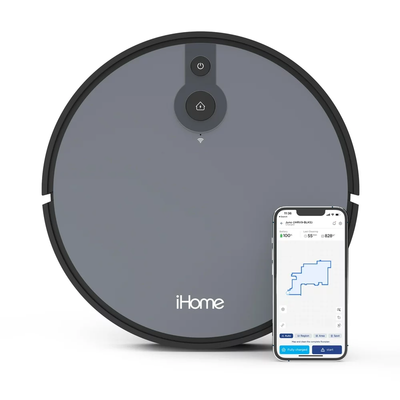 Ihome Autovac Robot Vacuum, Mapping Technology, Strong Suction, 120 Min Runtime, App + Remote Control
