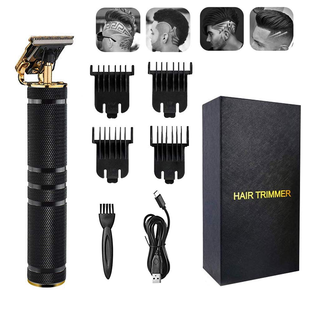 Yakuin Hair Trimmer Zero Gapped,Professional Electric T-Blade Hair Clipper for Men for Hair Cutting Beard Shaver Barbershop Father S Day Birthday Gift for Dad Husband,Black Gold