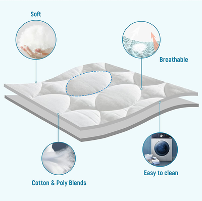 HYLEORY King Mattress Pad Cover Stretches up 8-21" Deep Pocket Ultra Soft Quilted Fitted Cooling Breathable Fluffy Soft Mattress Pad