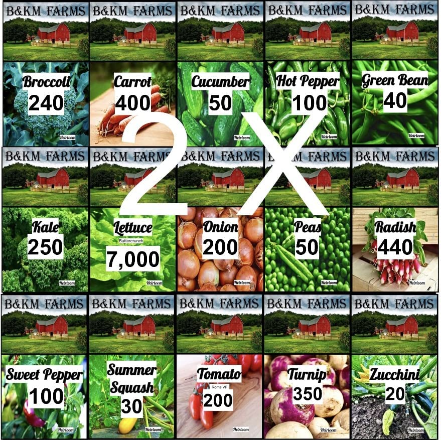Set of 15 Vegetable & Herb Seeds Perfect for Planting Your Deluxe Home or Survival Garden Indoors/Outdoors. over 4,700 Seeds. Heirloom-100% Non-Gmo, Non-Hybrid! USA Grown