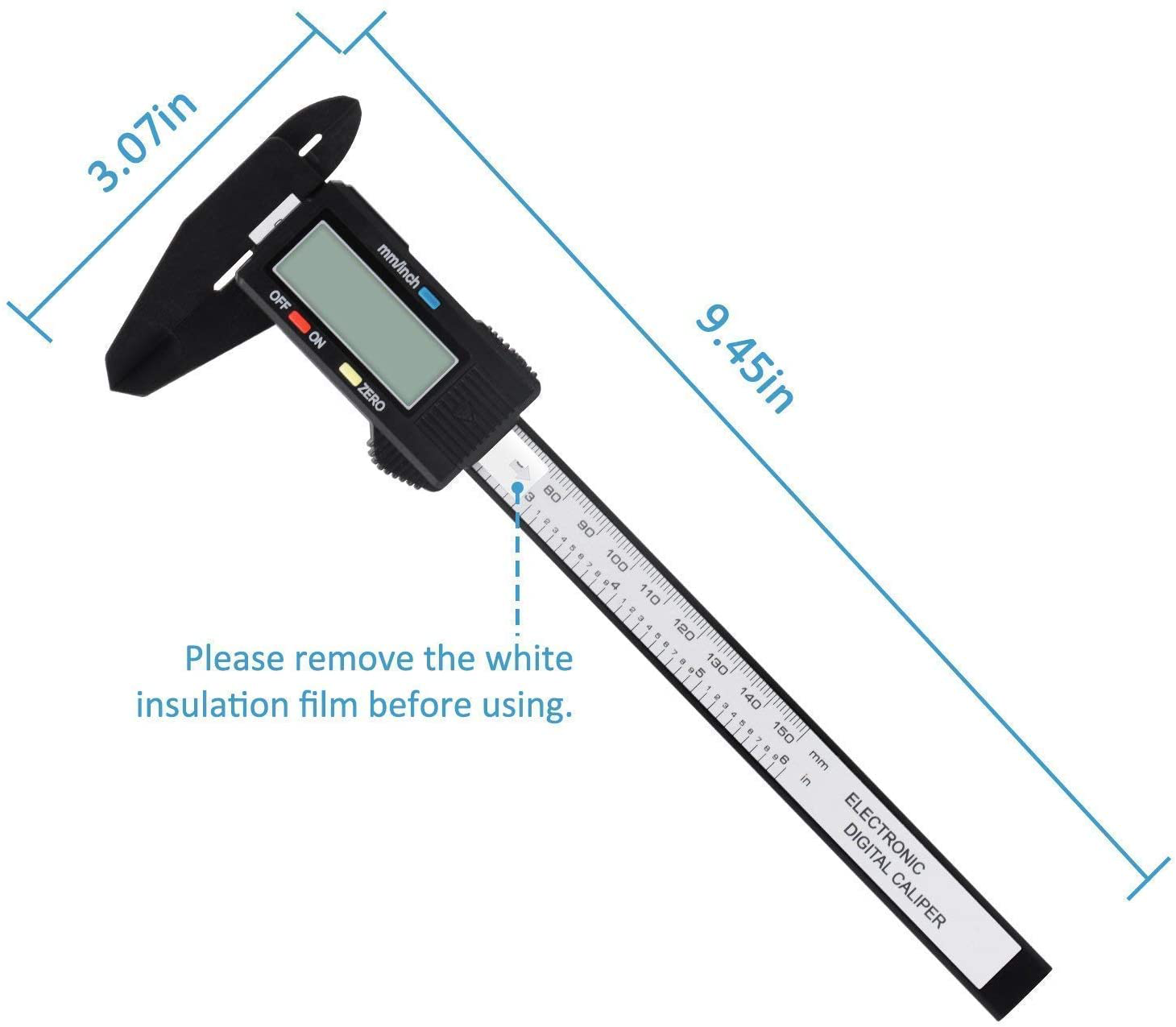 Digital Caliper, 0-6" Electronic Stainless Steel Caliper with Large LCD Screen Vernier Caliper for Length Depth Inner Outer Diameter Measuring