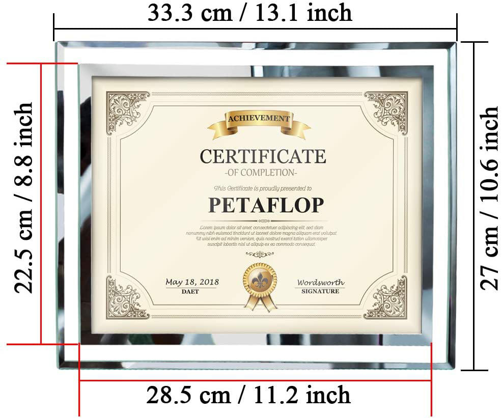 PETAFLOP 8.5x11 Picture Frames Glass 8.5 x 11 Frame Tabletop Display, 2 Pack