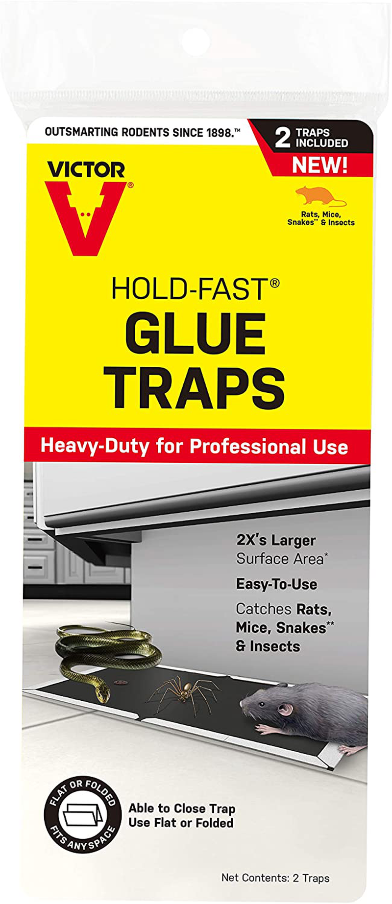 Victor M669 Hold-Fast Rat Glue Traps,Black