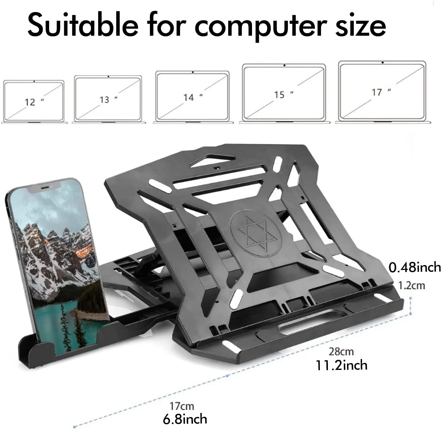 Laptop Stand for Desk,Portable 360° Rotation Laptop Riser Holder Supports up to 22Lbs, 8 Levels Adjustable Height Computer Accessories,Compatible with Macbook Pro,Ipad,All Notebook Tablets 11-18"