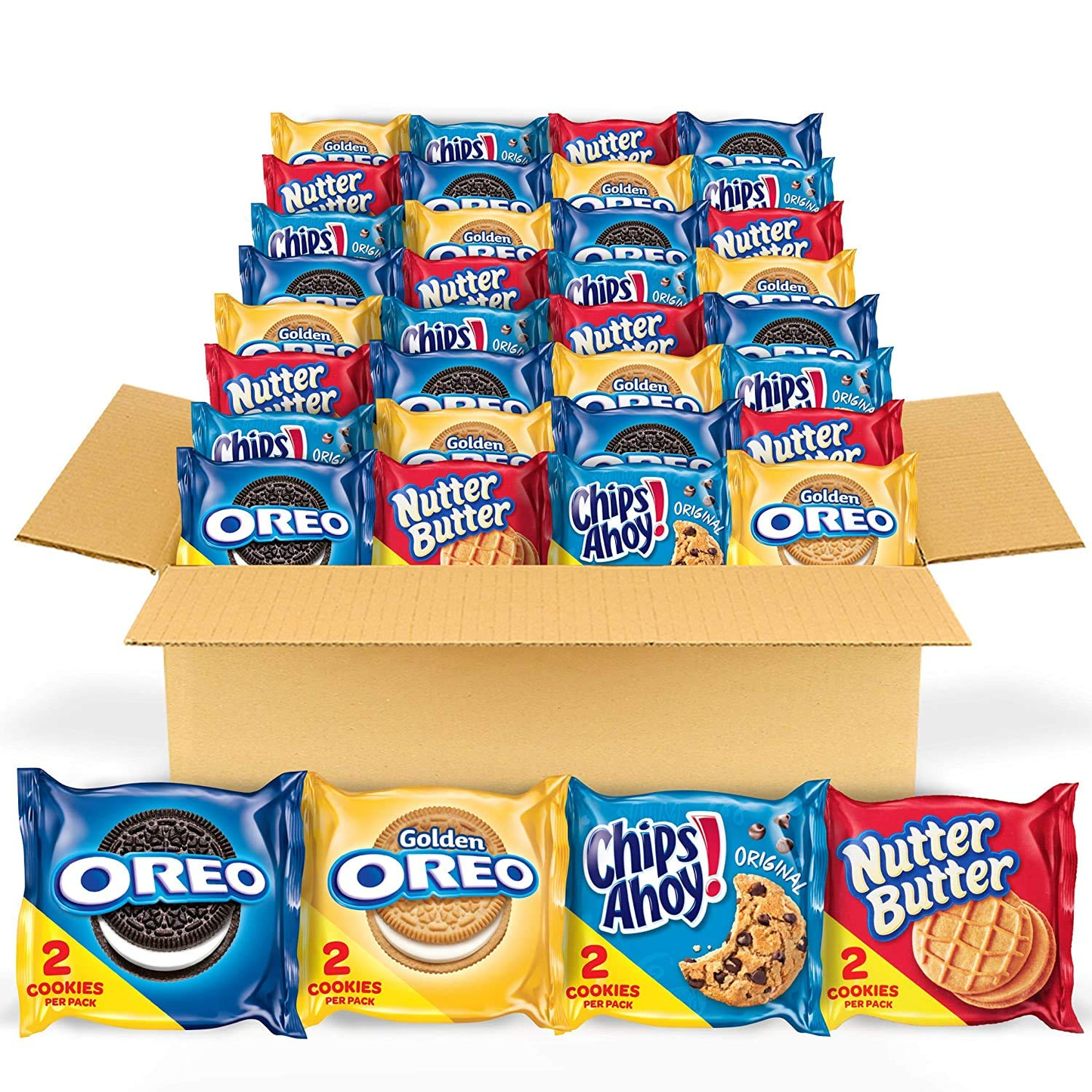 56 Snack Packs - OREO Original, OREO Golden, CHIPS AHOY! & Nutter Butter Cookie Snacks Variety Pack, Easter Cookies