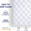 SLEEP ZONE Quilted Mattress Pad Cover - Extra Thick Soft Fluffy Bedding Topper Pillow Top Upto 21 inch Deep Pocket, White, Queen