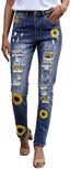 Dokotoo Women High Waisted Distressed Skinny Jeans Stretchy Ripped Hole Denim Pants