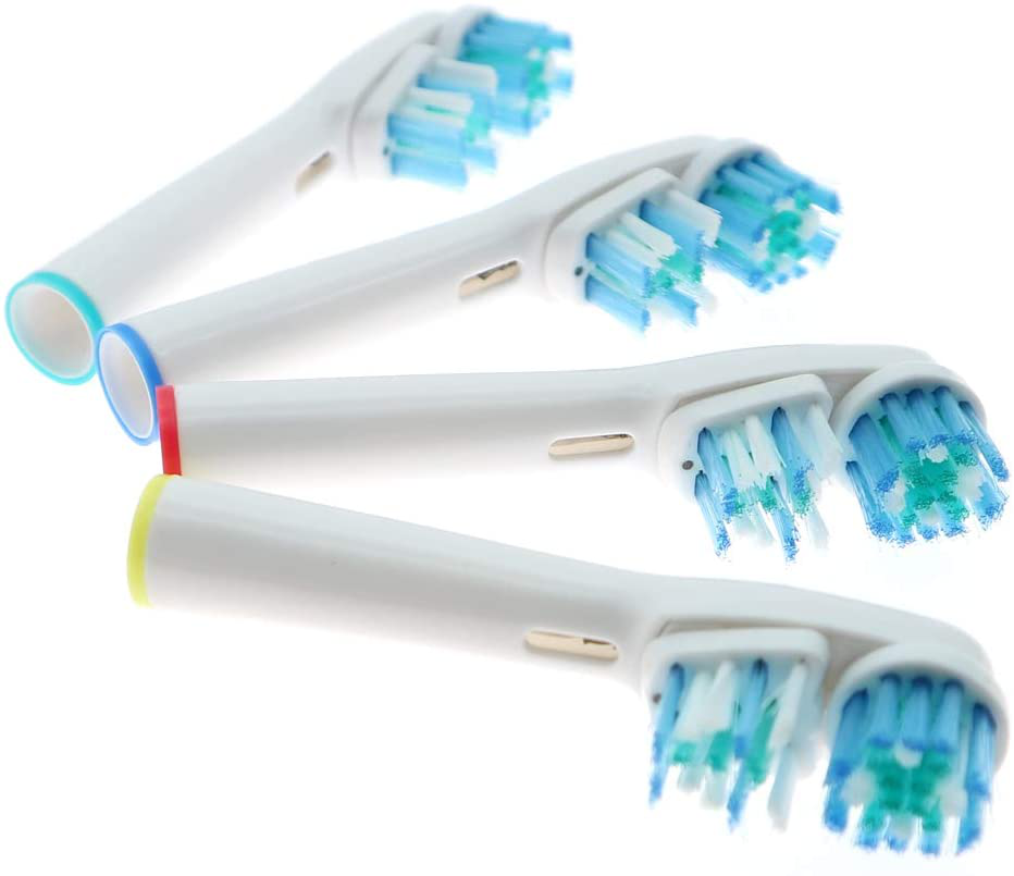 Replacement Brush Heads Compatible with Oral B- Double Clean Design, Double Clean Brush Heads - Pack of 4