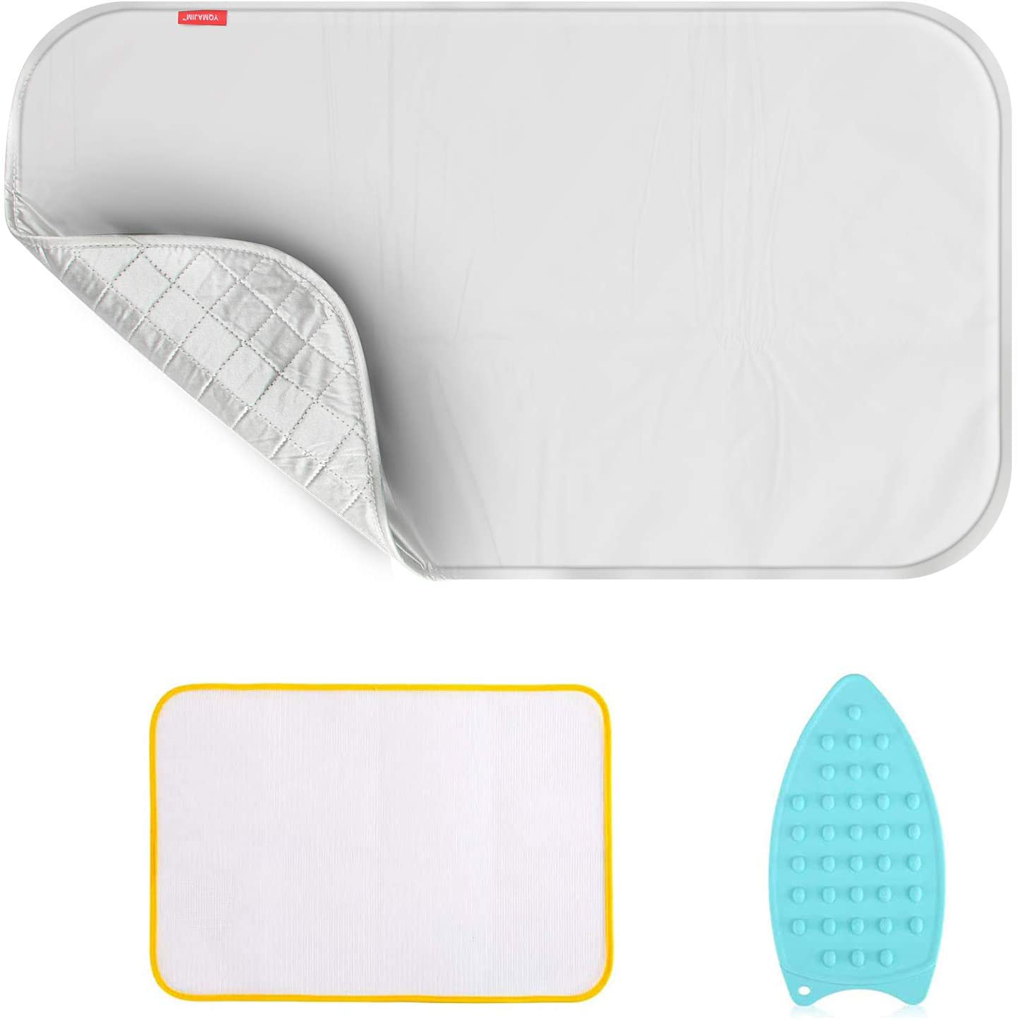 Upgraded Thick Ironing Mat,Travel Ironing Blanket Ironing Pad,Portable Double-Side Using,Heat Resistant Pad Cover for Washer,Dryer,Table Top,Countertop,Ironing Board for Small Space (22 x 47 inch)