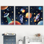 MWOOT Space Astronaut Canvas Poster for Boys Bedroom Wall Decor, 3Pcs3 Kids Children Playroom Wall Art Print (30X40CM), Solar System Rocket Wall Poster Large - Room Decoration Accessories (B Series)