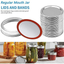 Canning Lids and Rings Regular Mouth - Mason Jar Lids Regular Mouth with Silicone Seals Rings for Ball or Kerr Jars, Rust-Proof Split-Type Leak Proof, Silver/24 Count (Lids&Rings)