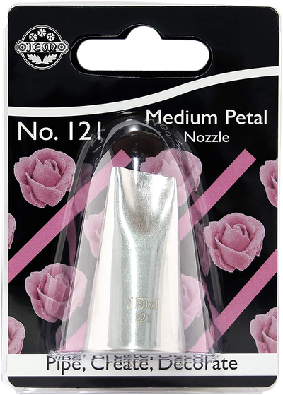 JEM Large Petal/Ruffle Piping Nozzle-Cake Decorating Tip #121, Standard, Silver