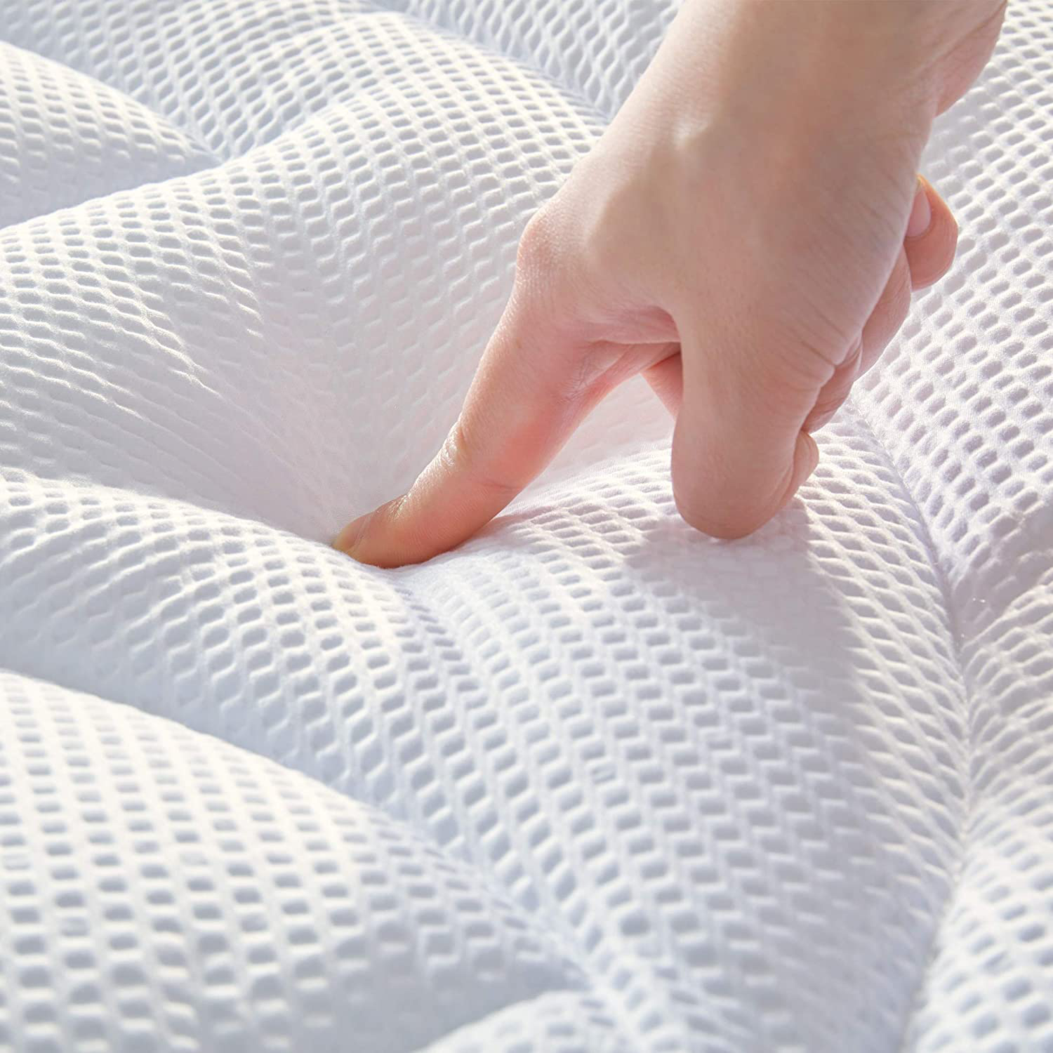 SLEEP ZONE Premium Mattress Pad Cover Cooling Overfilled Fluffy Soft Topper Zone Design Upto 21 inch Deep Pocket with Elastic Skirt, Grey, Queen
