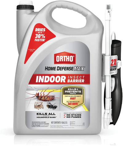 Ortho Home Defense Max Indoor Insect Barrier: Refill, Starts Killing Ants, Roaches, Spiders, Fleas and Ticks Fast, Use for Indoor Pest Control, Long-Lasting Control, 1 gal.