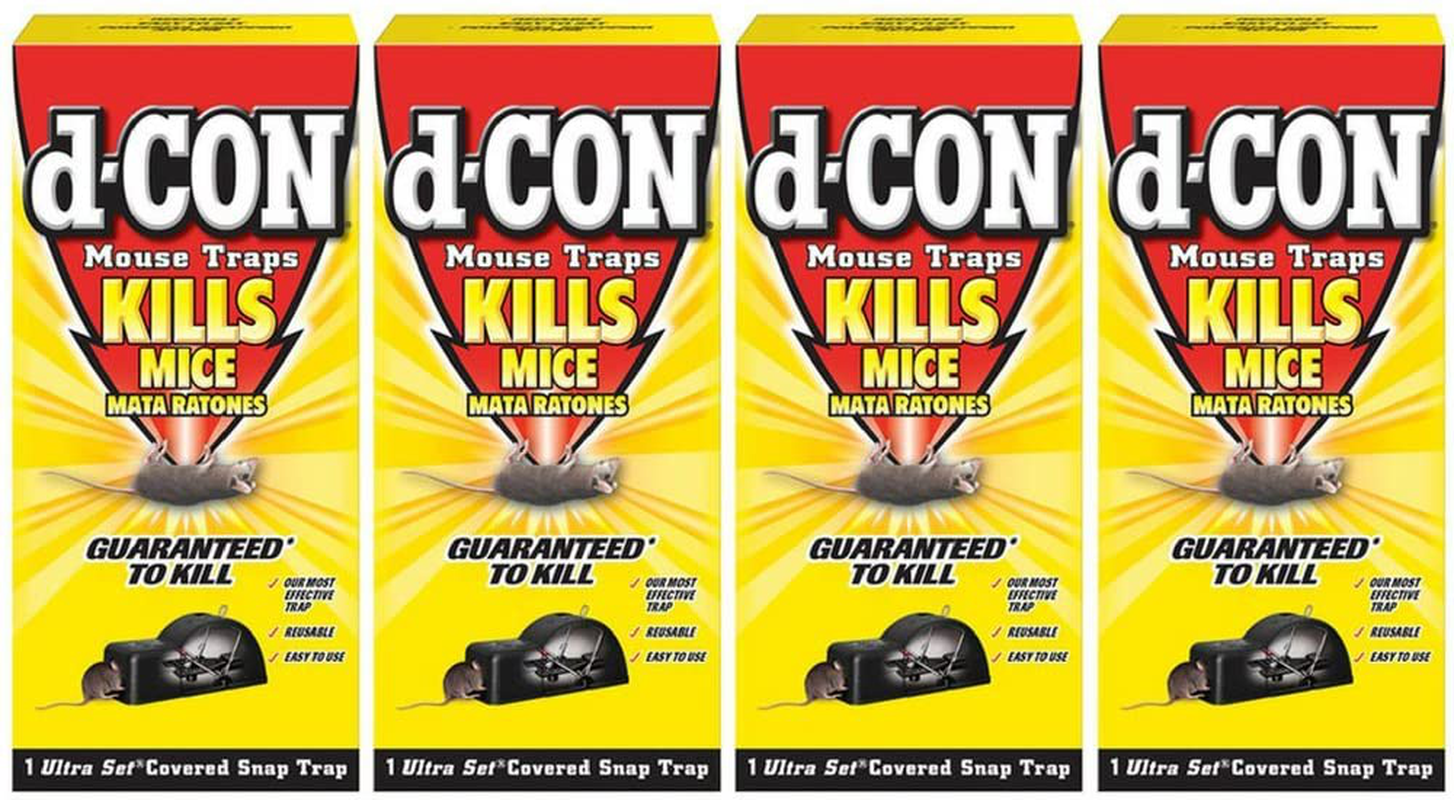 D-Con Reusable Covered Mouse Snap Trap, 1 Trap (Pack of 4)