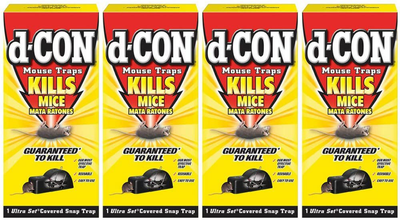 D-Con Reusable Covered Mouse Snap Trap, 1 Trap (Pack of 4)