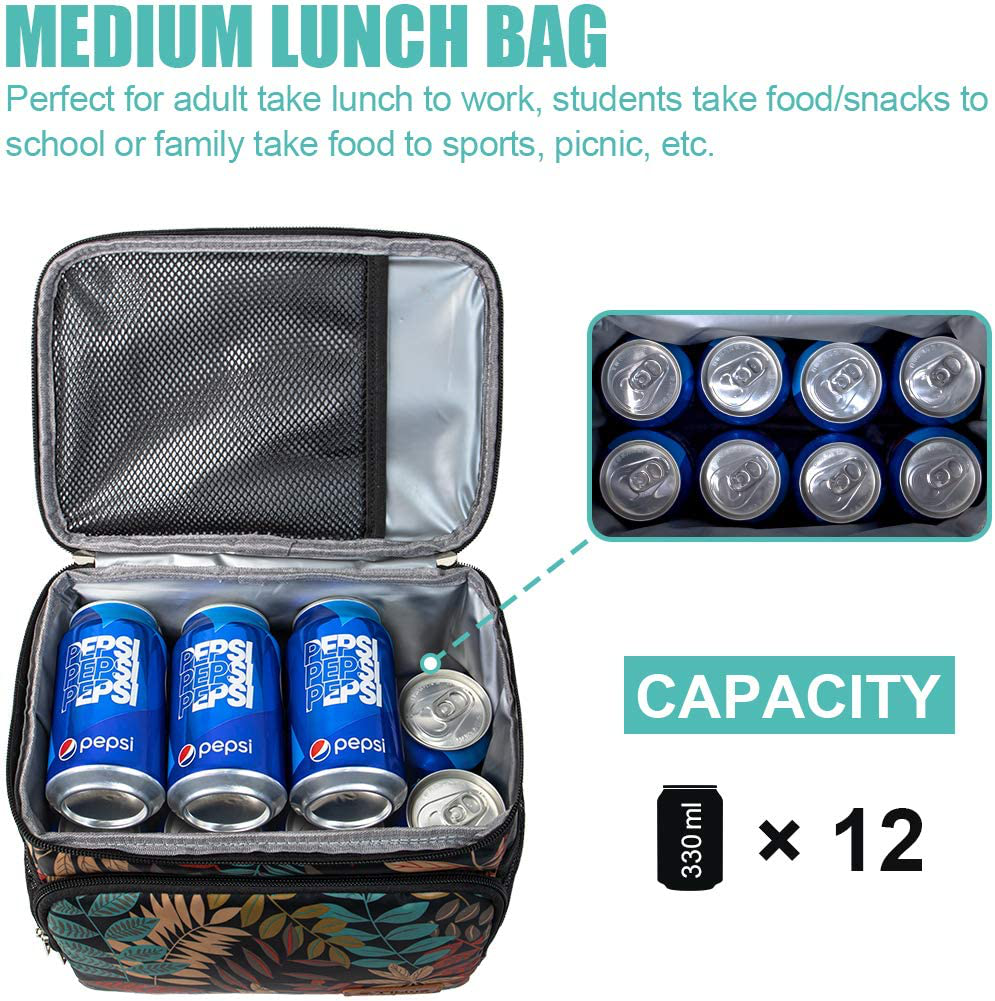 Reusable Lunch Box for Office Work School Picnic Beach - Leakproof Cooler Tote Bag Freezable Lunch Bag with Adjustable Shoulder Strap