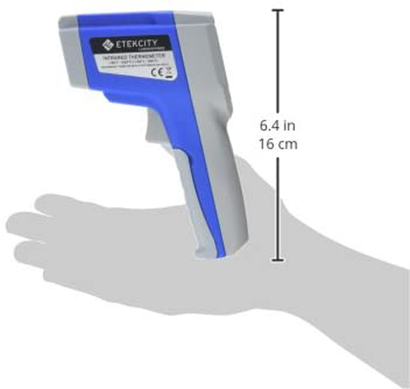 Etekcity Gun Non-contact-58°F ~1022°F (-50°C ~ 550°C) ith Adjustable Emissivity & Max Measure for Meat Refrigerator Pool Oven, Blue