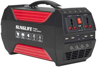 SUNGLIFE 500W Portable Generator, 280Wh 78000mAh Power Station, Backup Lithium Battery Power Supply 110V Pure Sine Wave AC Outlet, QC3.0 USB, 12V DC Outport, Flashlight for Camping, Home, Emergency