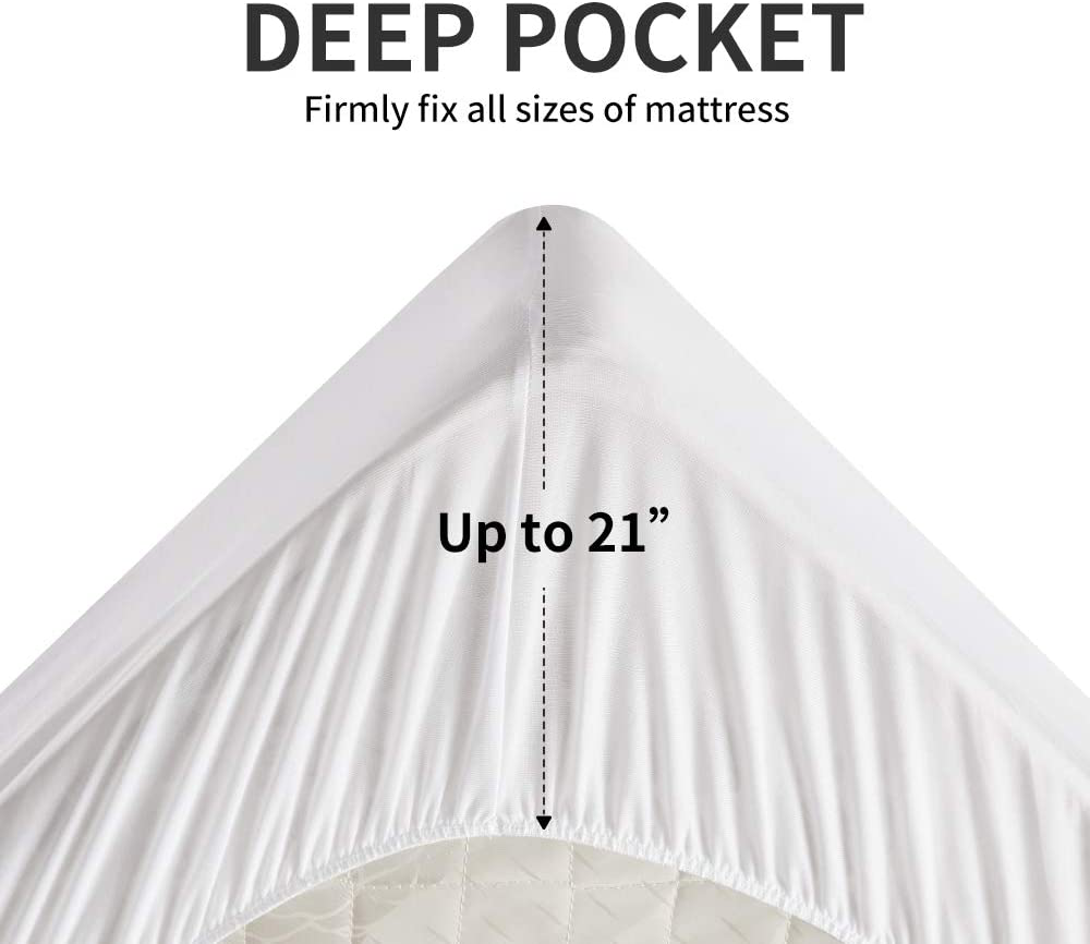 SLEEP ZONE Quilted Mattress Pad Cover Full Cooling Fluffy Soft Topper Upto 21 inch Pocket, Grey, Full