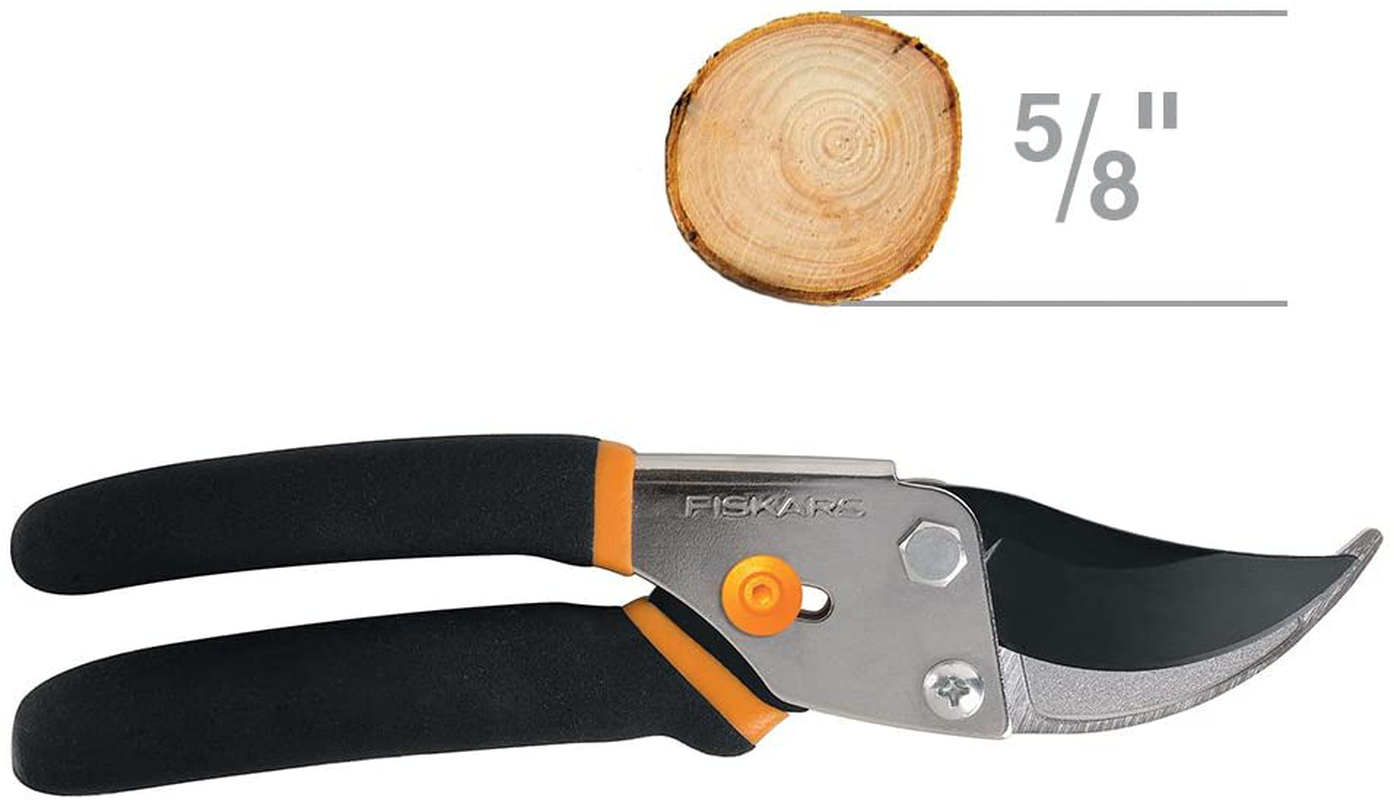 Fiskars 91095935J Steel Pruning Shears Bypass Pruner, 1