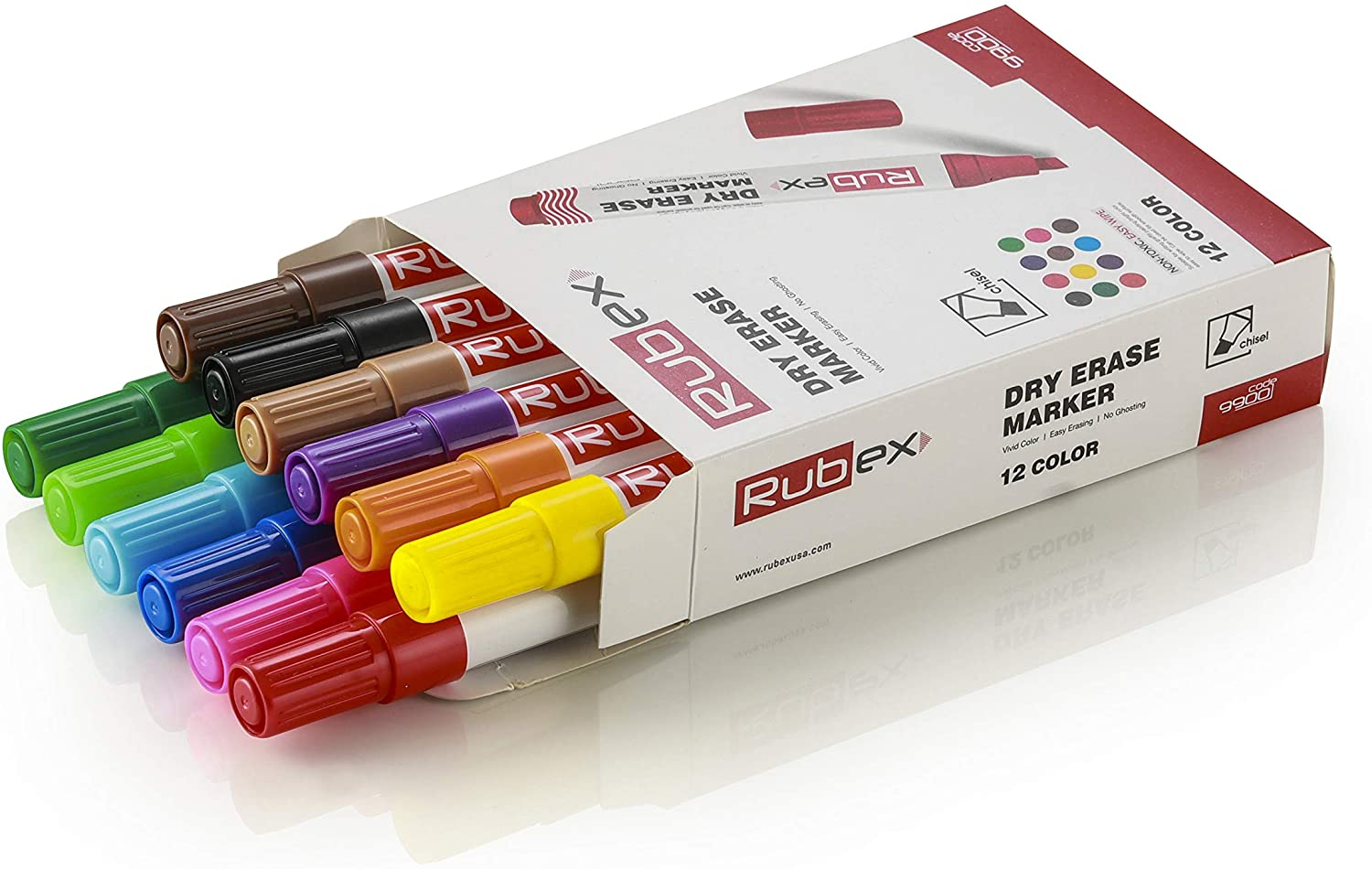 Dry Erase Marker , Set of 12 Colored Chisel Tip Low-Odor Ink Whiteboard Erasable Markers , Supplies for School, Teaching, Office, Home, Classrooms & Kids , Assorted Pack