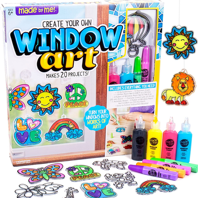 Made by Me Create Your Own Window Art - Paint Your Own Suncatchers - DIY Suncatchers - Arts and Craft Kits for Kids Ages 6, 7, 8, 9