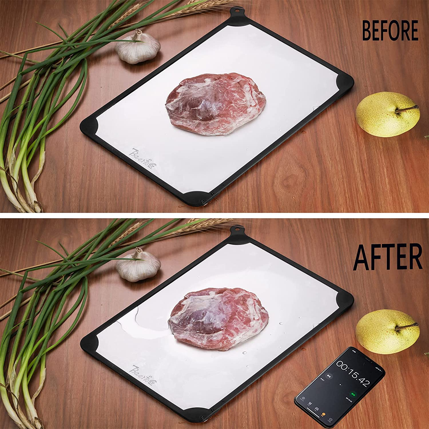 Defrosting Tray | Tray for Frozen Meat, Rapid Thawing Plate for Fast Defrosting Frozen Food Thaw Plate